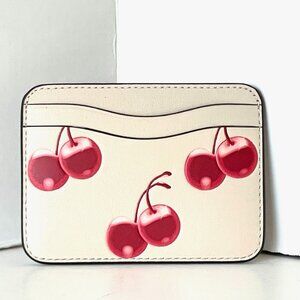 Coach Coachtopia Wavy Card Case Cherry Print Regenerative Leather CAA15